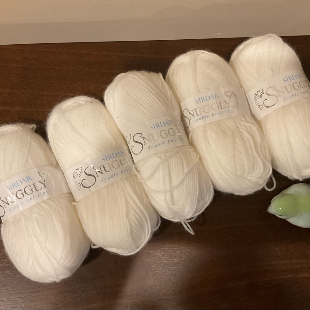 5 New Skeins Sirdar Snuggly Yarn - White